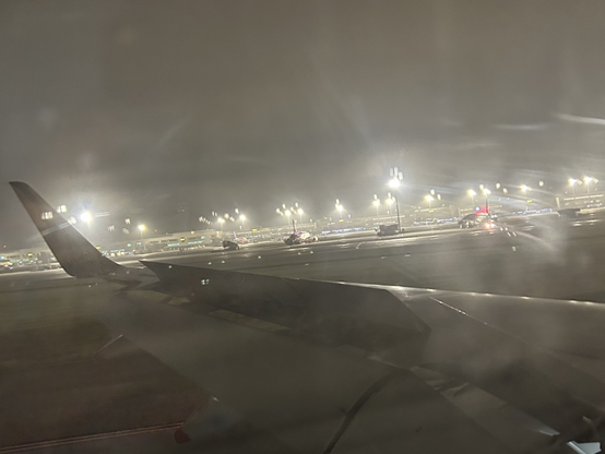 桃園空港着陸後の様子