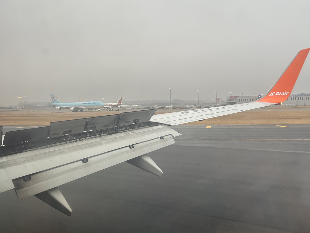 仁川空港に着陸した際の様子